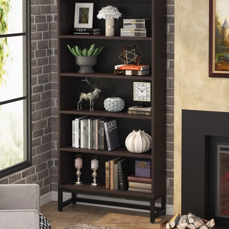 Sale Tribesigns 70.8" Bookcase, Large Bookshelf Organizer with 5 - Tier Storage Shelves