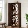 Best Tribesigns 68" Bookcase, Storage Cabinet Pantry Cabinet With 4 Mirrored Doors