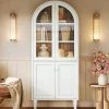 Discount Tribesigns 68" Bookshelf, 5 - Tier Arched Storage Cabinet Display Bookcase