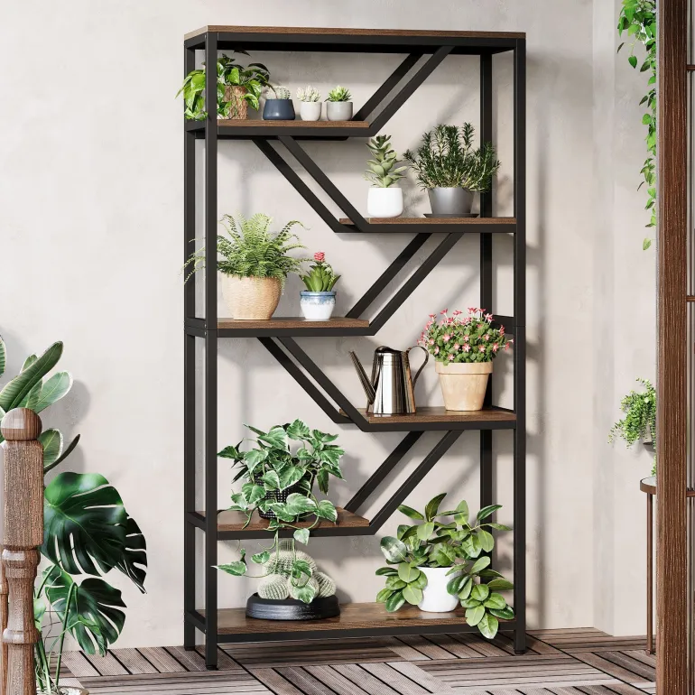 Shop Tribesigns 72" Bookshelf, 6 - Tier Bookcase Etagere Open Storage Organizer
