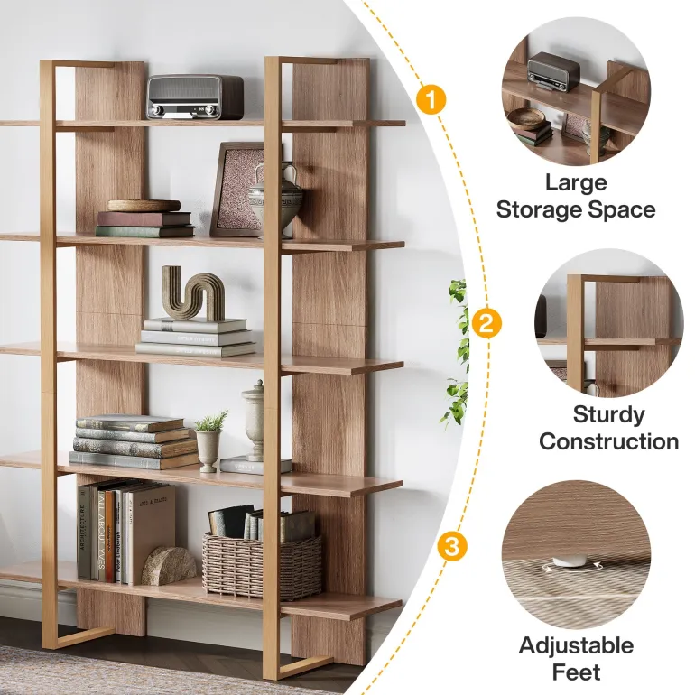 Cheap Tribesigns 70.8" Bookshelf, 5 - Tier Etagere Bookcase Display Shelf
