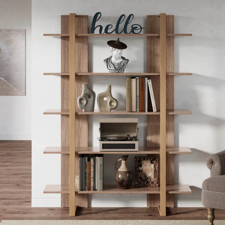 Cheap Tribesigns 70.8" Bookshelf, 5 - Tier Etagere Bookcase Display Shelf