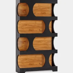 New Tribesigns 71" Bookshelf, 4 - Tier S - Shaped Bookcase Freestanding Display Shelves