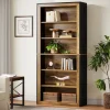 Clearance Tribesigns 74" Bookshelf, 6 - Tier Wood Bookcase Etagere with display Shelves