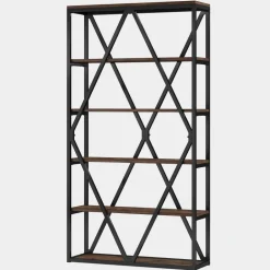 Best Tribesigns 71" Bookshelf, Freestanding 6 - Tier Bookcase Etagere Display Shelf