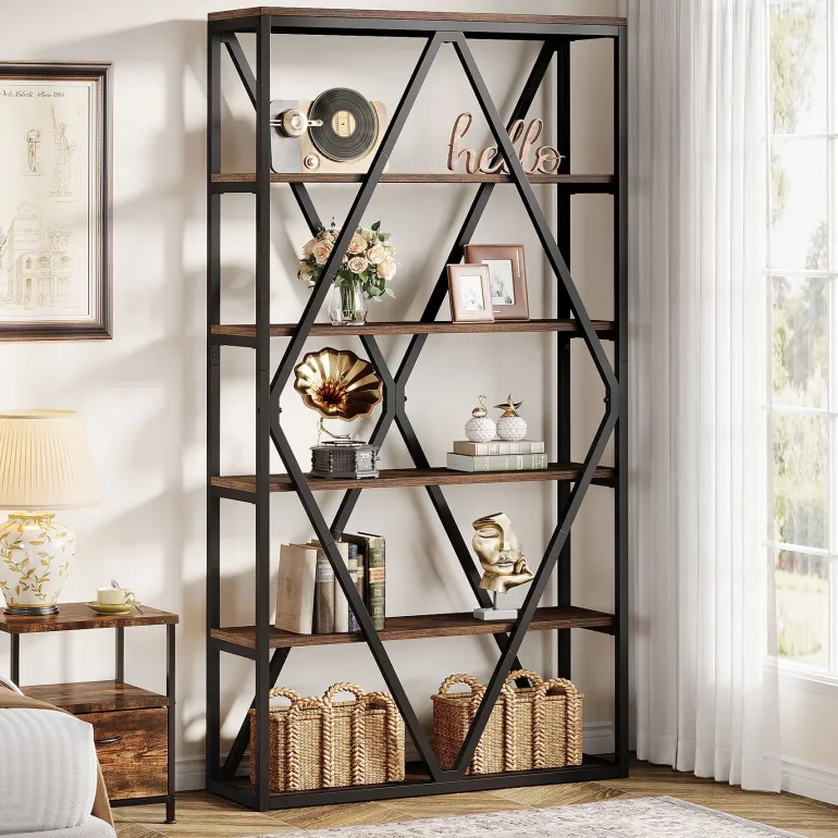 Best Tribesigns 71" Bookshelf, Freestanding 6 - Tier Bookcase Etagere Display Shelf