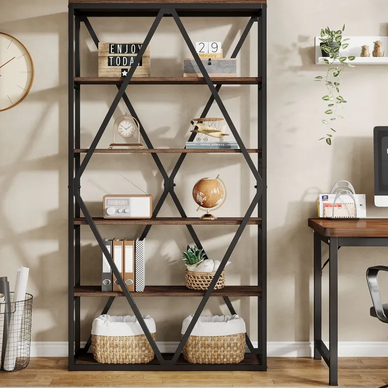 Best Tribesigns 71" Bookshelf, Freestanding 6 - Tier Bookcase Etagere Display Shelf