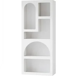 Clearance Tribesigns 70.8" Bookshelf, Geometric Bookcase Display Shelf with 5 Irregular Storage Shelves