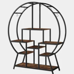 Clearance Tribesigns 65" Bookshelf, Round Etagere Bookcase with 7-Tier Storage Shelving