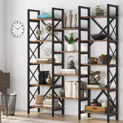 Fashion Tribesigns 59" Bookshelf, Triple Wide 5 - Shelf Bookcase Display Rack