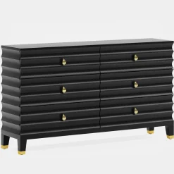 Clearance Tribesigns 55" Chest of Drawers, 6 - Drawer Dresser Storage Organizer