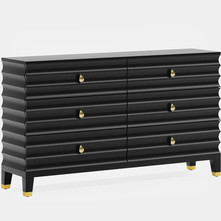 Clearance Tribesigns 55" Chest of Drawers, 6 - Drawer Dresser Storage Organizer