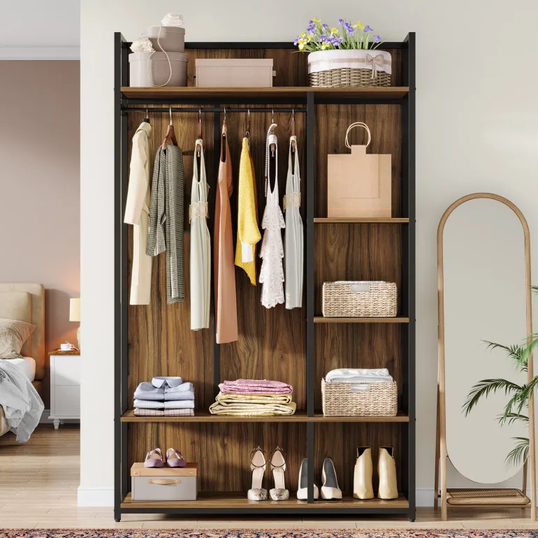New Tribesigns 78" Clothes Rack, Tall Freestanding Closet Organizer Garment Rack