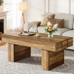 Online Tribesigns 47" Coffee Table, Farmhouse Accent Table Snack Table