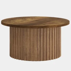 Sale Tribesigns 31.5" Coffee Table, Farmhouse Circle Center Table Sofa Side Table