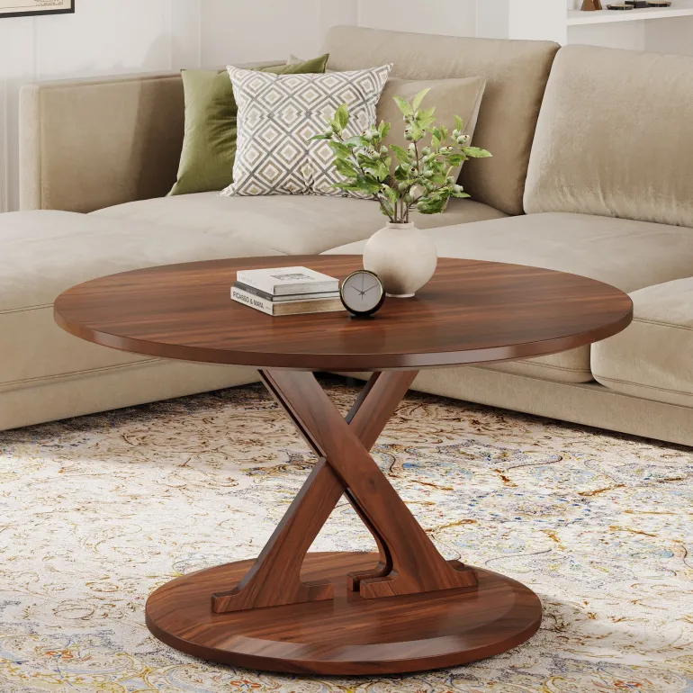 Clearance Tribesigns 31.5" Coffee Table, Mid - Century Accent Center Table with X - Shaped Base