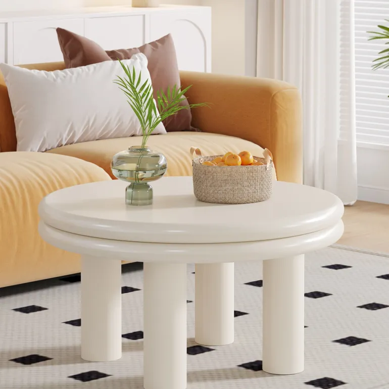 Cheap Tribesigns 31.5" Coffee Table, Round Center Table Indoor Tea Table