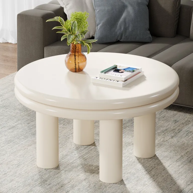 Cheap Tribesigns 31.5" Coffee Table, Round Center Table Indoor Tea Table