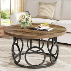 Cheap Tribesigns 31.5" Coffee Table, Rustic Center Table Snack Table
