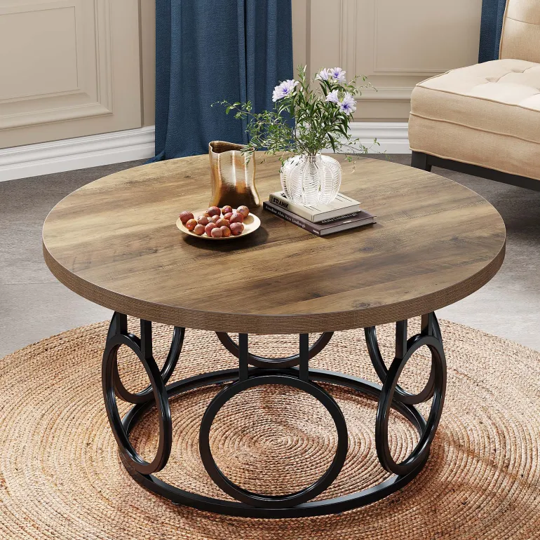 Cheap Tribesigns 31.5" Coffee Table, Rustic Center Table Snack Table