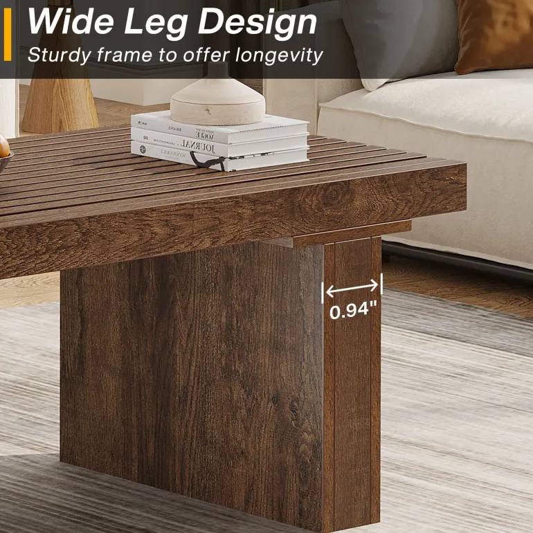 Cheap Tribesigns 47.2" Coffee Table, Wood Rectangle Center Table