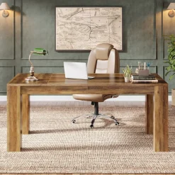Hot Tribesigns 63" Computer Desk, Executive Desk Office Writing Table Workstation