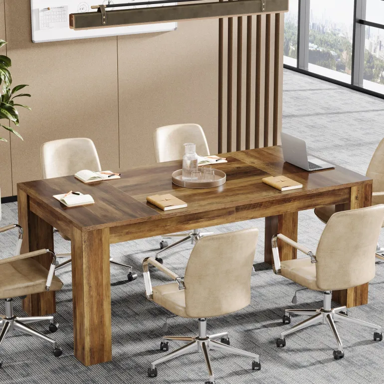 Hot Tribesigns 63" Computer Desk, Executive Desk Office Writing Table Workstation