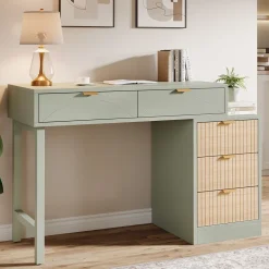 New Tribesigns 55" Computer Desk, Modern Home Office Desk Study Desk