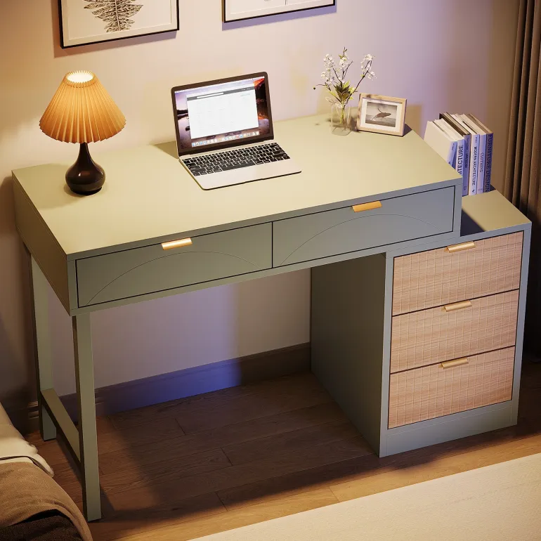 New Tribesigns 55" Computer Desk, Modern Home Office Desk Study Desk
