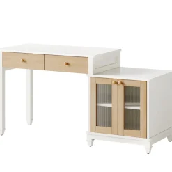 Shop Tribesigns 63" Computer Desk, Reversible Office Desk with Storage Cabinet
