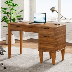 Outlet Tribesigns 47" Computer Desk, Rustic Office Desk With File Cabinet