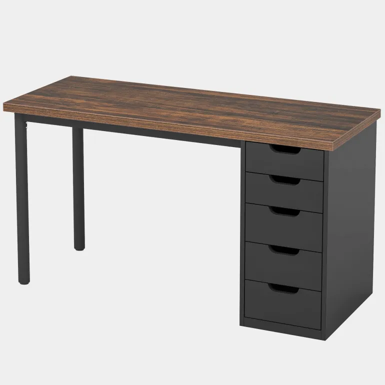 Shop Tribesigns 47" Computer Desk with 5 Drawers, Modern Study Table Writing Desk