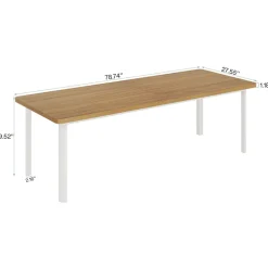 Cheap Tribesigns 78" Computer Desk, Wood Office Desk Writing Table
