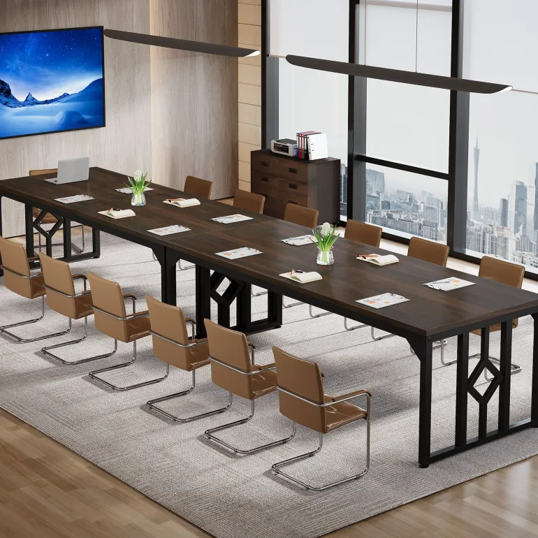 Shop Tribesigns 78.7" Conference Table, Large Meeting Room Table for 6 - 8 People with File Cabinet