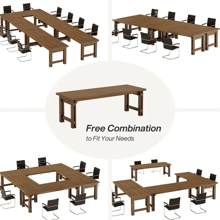 Outlet Tribesigns 78.7" Conference Table, Large Meeting Table For 6 - 8 People