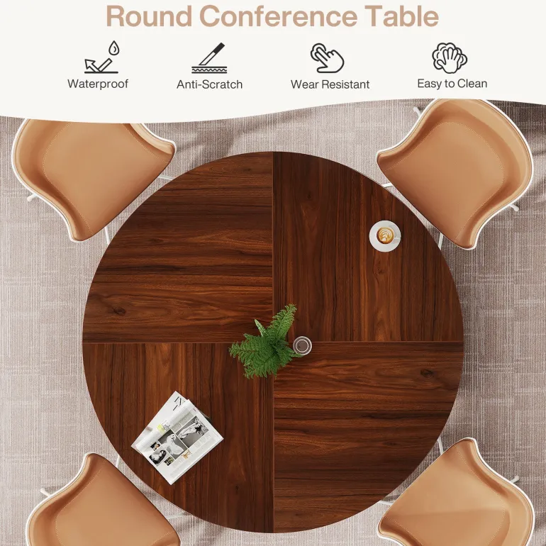 Outlet Tribesigns 47" Conference Table, Round Sturdy Meeting Room table