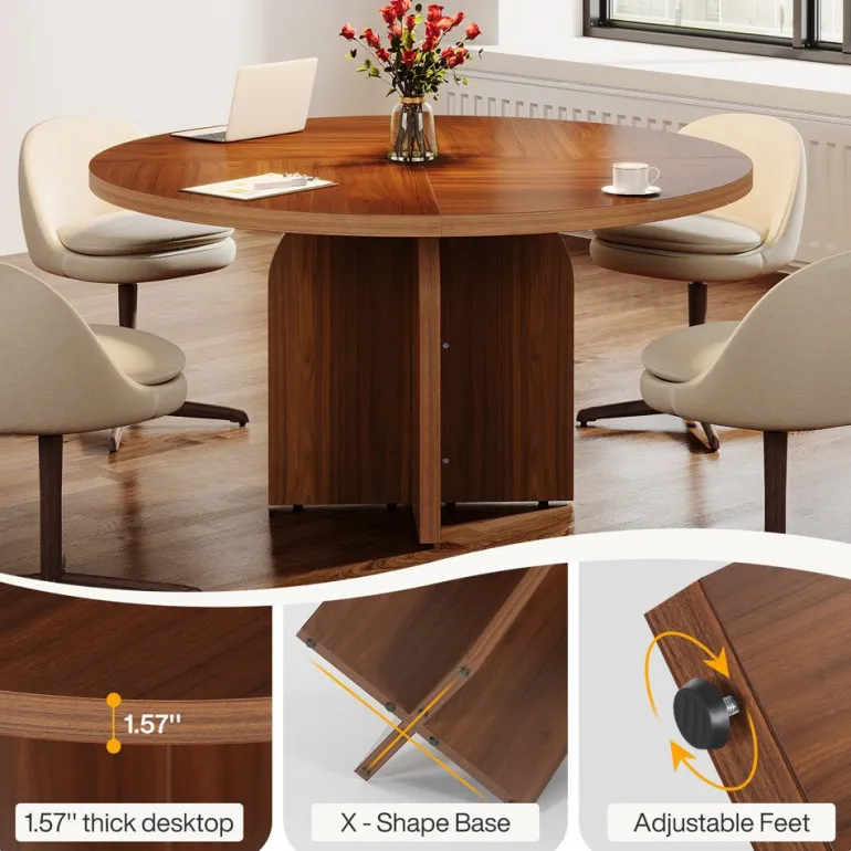 Outlet Tribesigns 47" Conference Table, Round Sturdy Meeting Room table