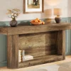 Outlet Tribesigns 63" Console Table, 2 - Tier Entry Hallway Table Sofa Table Behind Couch