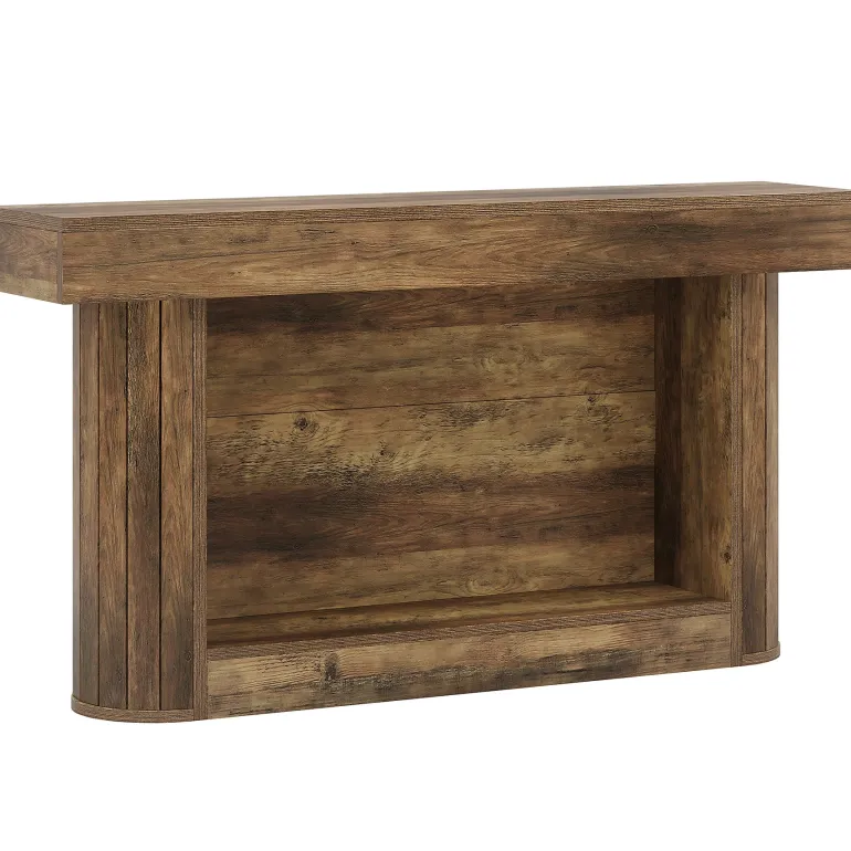 Outlet Tribesigns 63" Console Table, 2 - Tier Entry Hallway Table Sofa Table Behind Couch