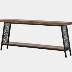 Discount Tribesigns 70.9" Console Table, 2 - Tier Extra Long Sofa Table with Storage Shelf