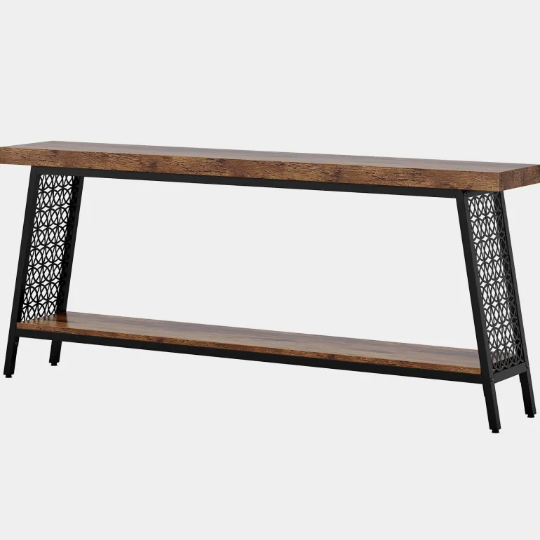 Discount Tribesigns 70.9" Console Table, 2 - Tier Extra Long Sofa Table with Storage Shelf