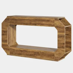 Hot Tribesigns 55" Console Table, 2 - Tier Farmhouse Entryway Table Sofa Table with Storage