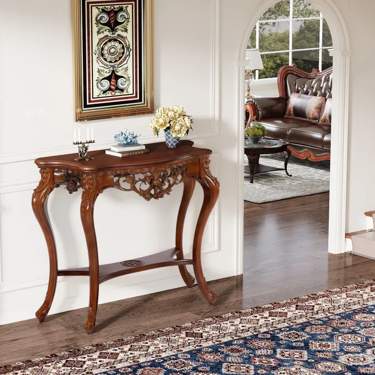 Sale Tribesigns 37.6" Console Table, Elegant Two-Tier Entryway Hallway Table