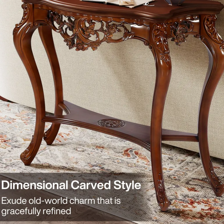 Sale Tribesigns 37.6" Console Table, Elegant Two-Tier Entryway Hallway Table