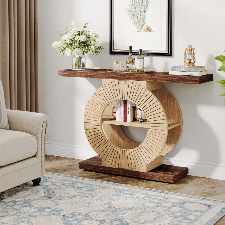 Clearance Tribesigns 39.3" Console Table, Elegant Wood Sofa Table Hallway Table