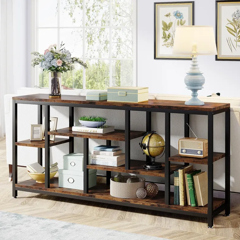 Flash Sale Tribesigns 70.9" Console Table Entryway Sofa Table with Storage Shelves