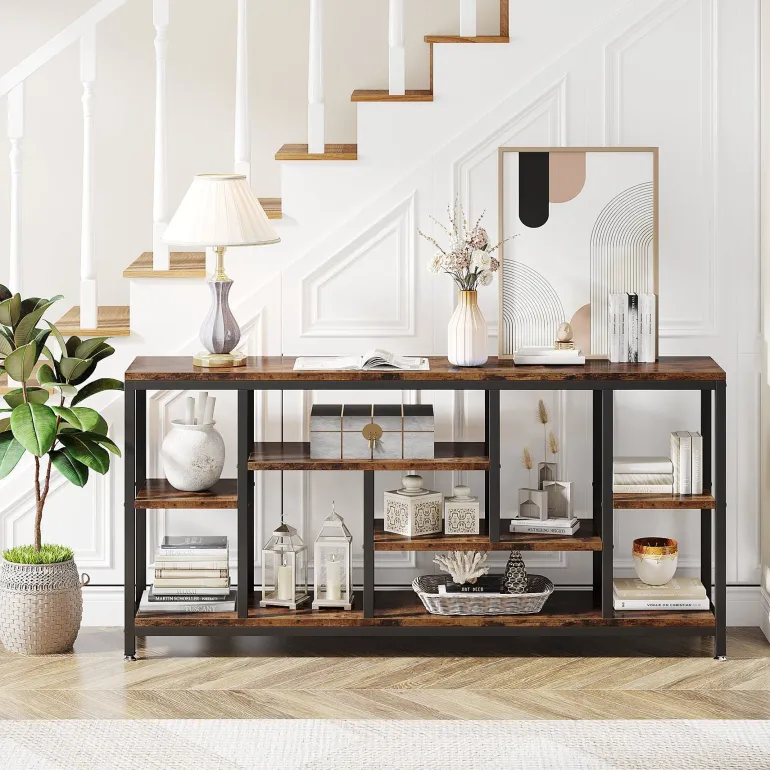 Flash Sale Tribesigns 70.9" Console Table Entryway Sofa Table with Storage Shelves
