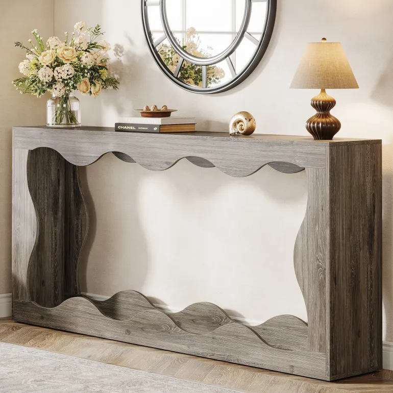 Clearance Tribesigns 63" Console Table, Farmhouse Entryway Table Couch Table Behind Sofa