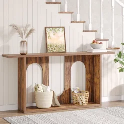 Cheap Tribesigns 70.9" Console Table, Farmhouse Long Entryway Sofa Table with Storage