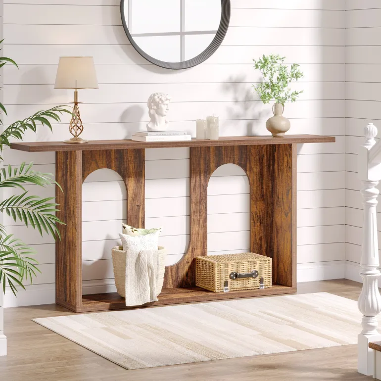 Cheap Tribesigns 70.9" Console Table, Farmhouse Long Entryway Sofa Table with Storage